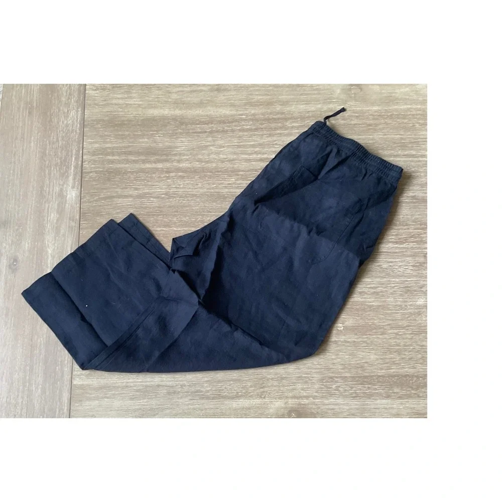 Banana Republic Linen Pants Navy Blue Size XL New With Tags